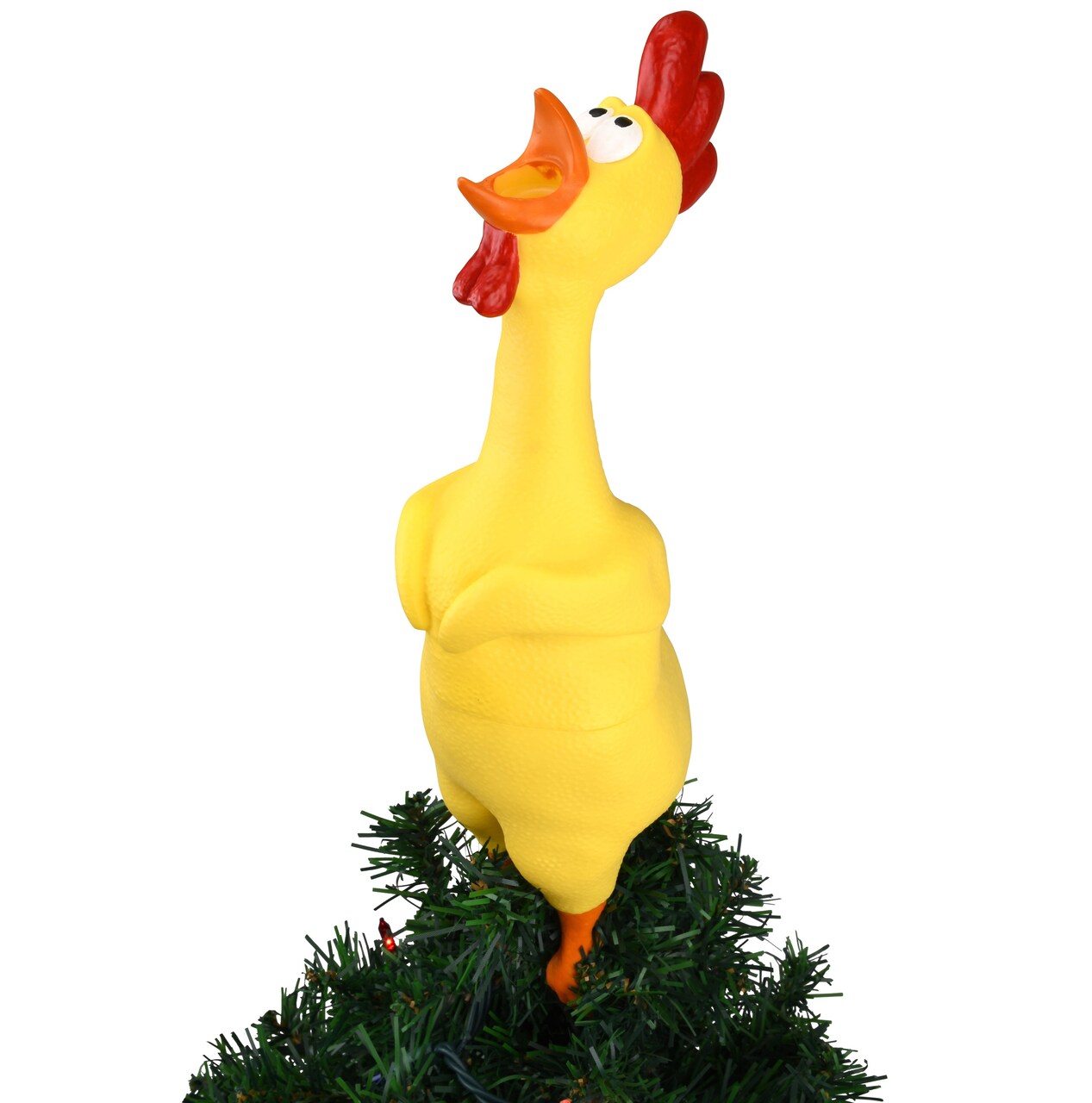 Tree Buddees Hilarious Rubber Chicken Christmas Tree Topper - Large 14"